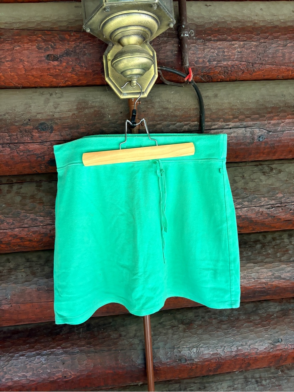 Liz Claiborne Green Drawstring Skort skirt with shorts cotton athletic Liz wear
